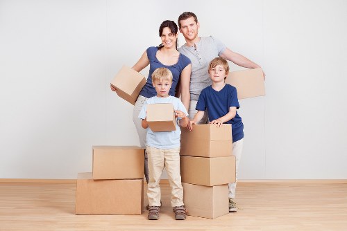 Furniture and boxes prepared for a Clapham Common move