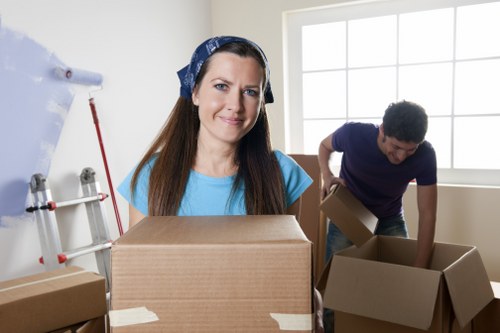 Professional packing and unpacking services in Claphamcommon with organized moving boxes
