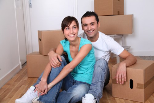 Packed boxes ready for flat removals in Clapham Common