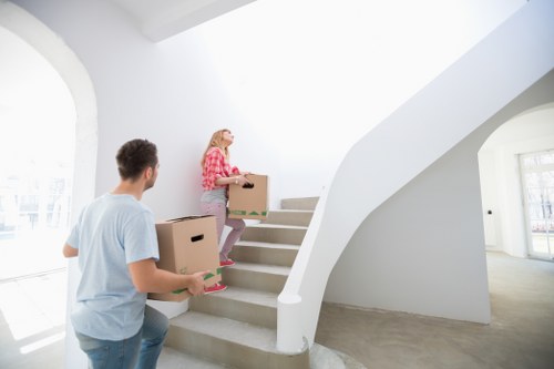 Packing office equipment for a Clapham Common move